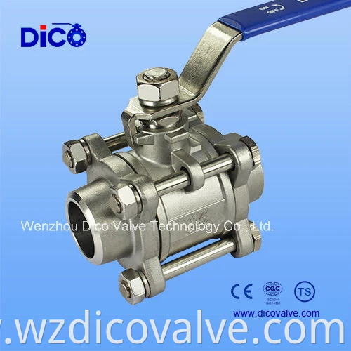 Dico Wenzhou Fabricante de la válvula Butt Weld Acero inoxidable Válvula de bola flotante 3pc